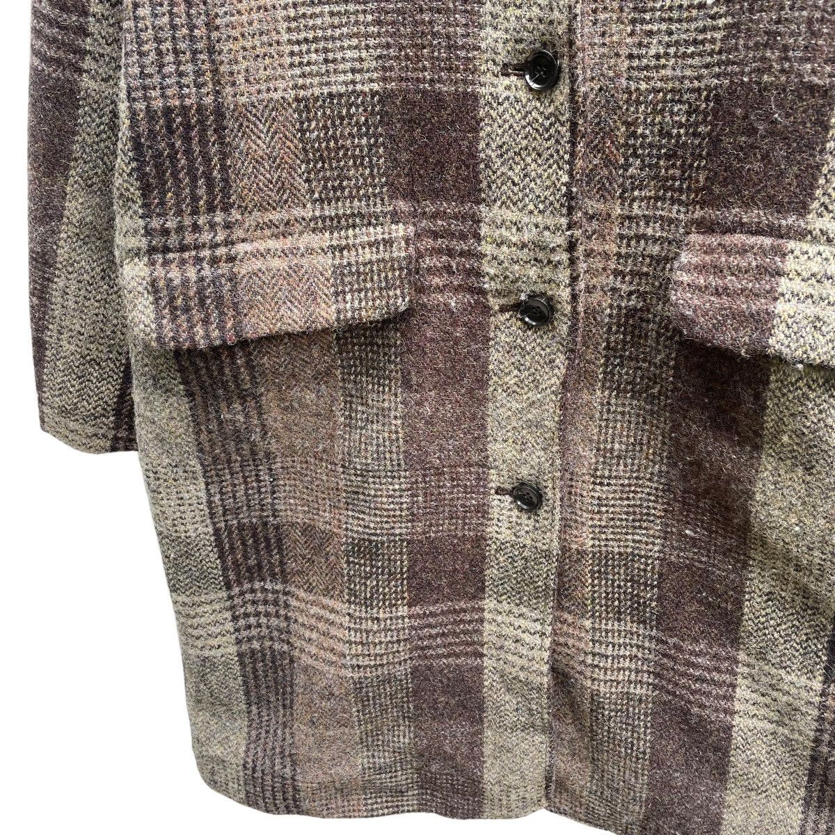 Autumn Cashmere × Harris Tweed 💥Vintage Harris Tweed Balmacaan Checked Shadow Plaid Jacket Size M / US 6-8 / IT 42-44 - 4 Thumbnail