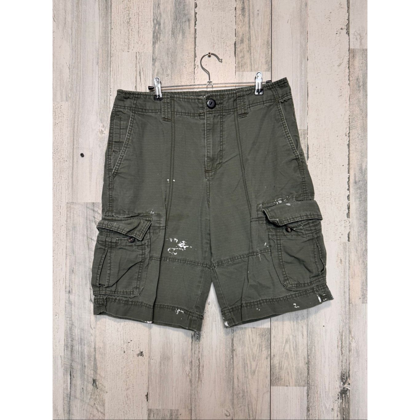 Mossimo Mossimo Supply Co Cargo Shorts Green Size 32 | Paint Splatte Size US 32 / EU 48 - 1 Thumbnail