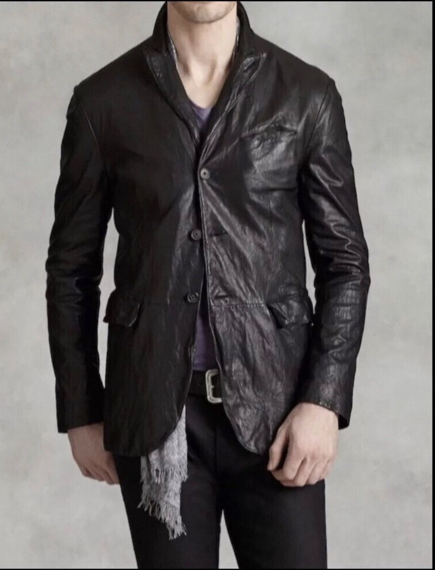 John Varvatos Peak lapel leather jacket EU 58 USA 48 Size US XXL / EU 58 / 5 - 2 Thumbnail