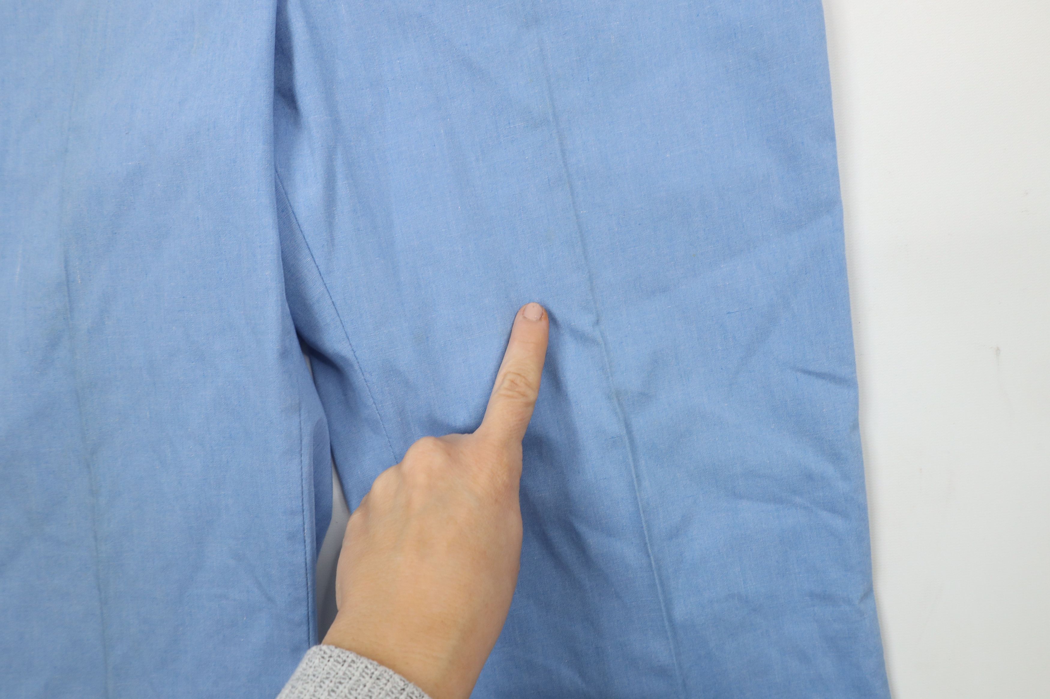 Vintage Vintage 70s Streetwear Chambray Wide Leg Chino Pants Blue Size US 30 / EU 46 - 5 Thumbnail