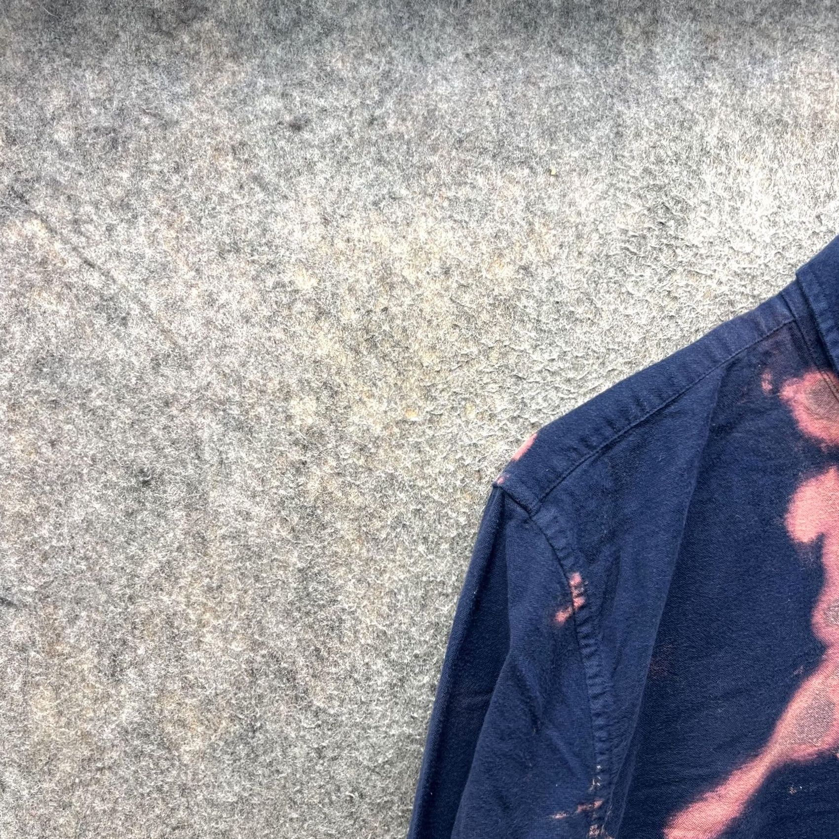 Abercrombie & Fitch Abercrombie & Fitch Shirt Mens M Bleach Dye Flannel Grunge Retro Hippie Navy Blue Size US M / EU 48-50 / 2 - 7 Thumbnail