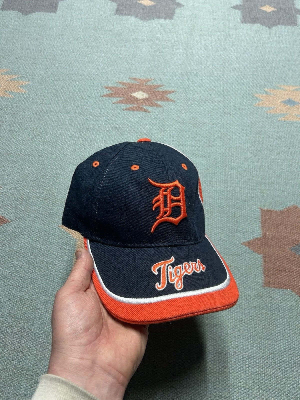 Vintage Vtg strapback hat Detroit tigers MLB baseball spell out logo Size ONE SIZE - 1 Thumbnail