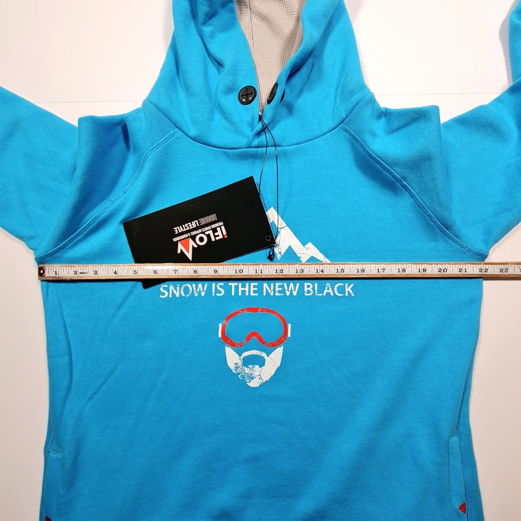 Vintage iFlow Womens Hoodie Blue XL Fleece Pullover Lifestyle Size XL / US 12-14 / IT 48-50 - 7 Thumbnail