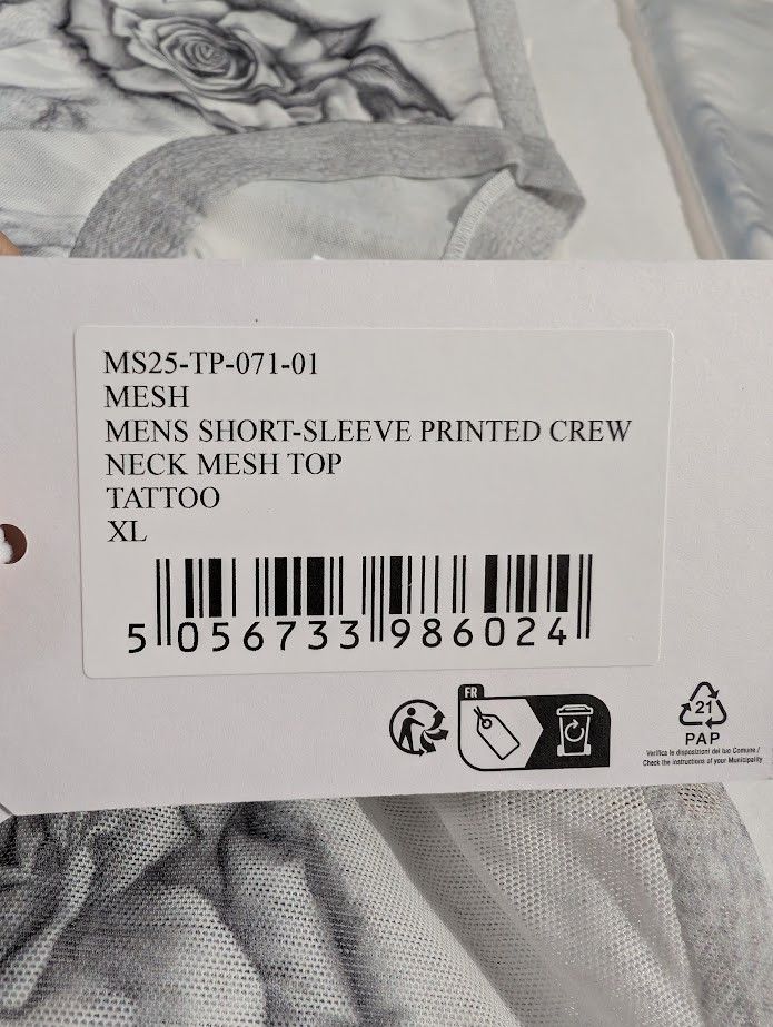 Casablanca o1rshd1 DUP / Printed Crewneck Short Sleeve Mesh Top Tattoo Size US XL / EU 56 / 4 - 14 Thumbnail