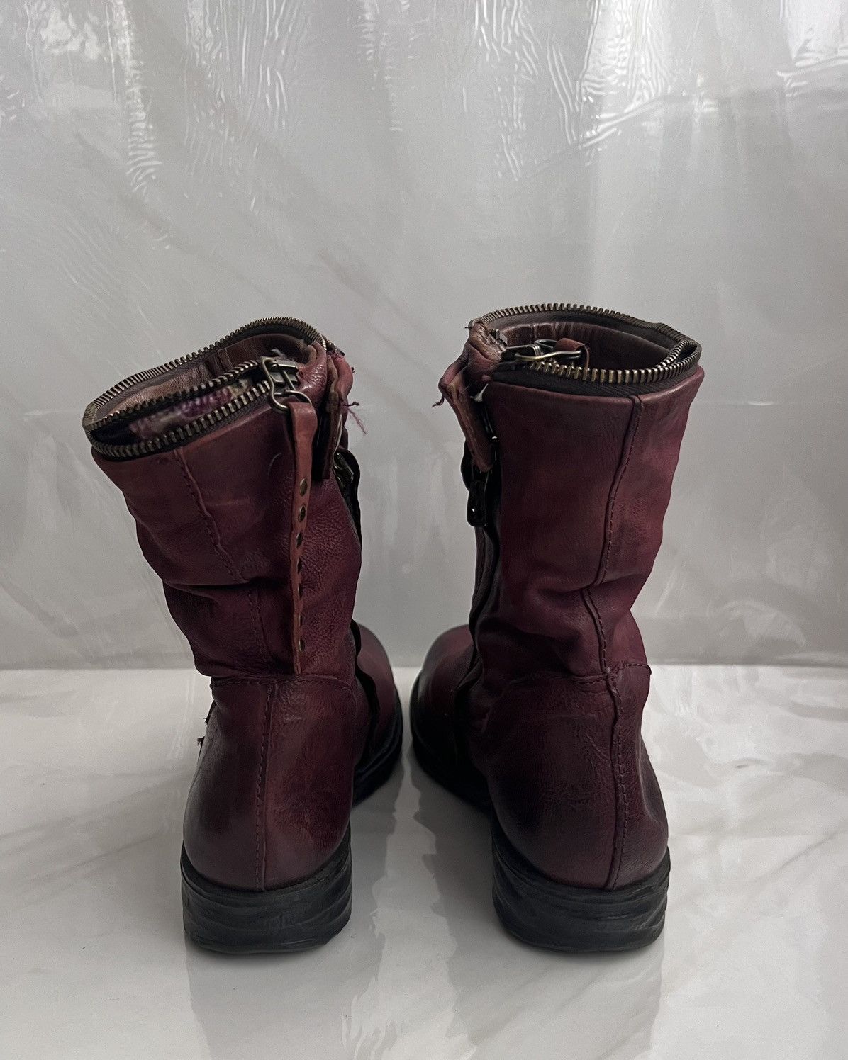 A.S.98 As 98 Airstep Zipper Boho Biker Red distressed boot Size US 8 / IT 38 - 8 Thumbnail