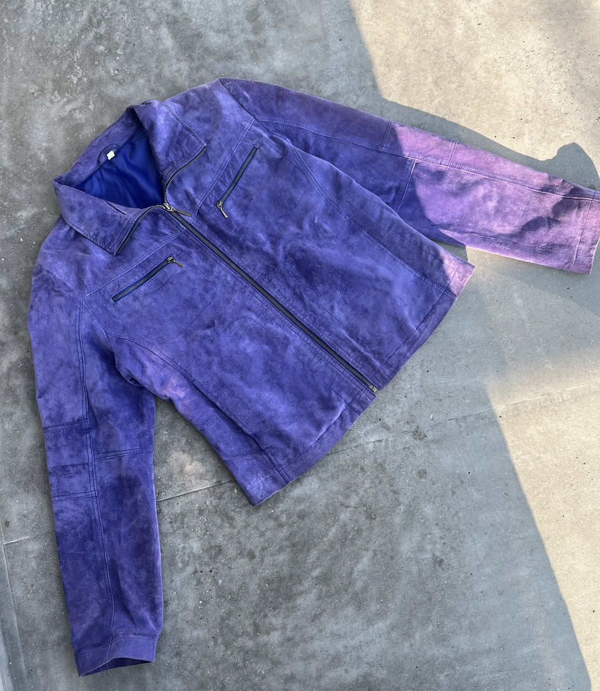Vintage Vintage leather suede jacket in vibrant purple rare Size M / US 6-8 / IT 42-44 - 3 Thumbnail