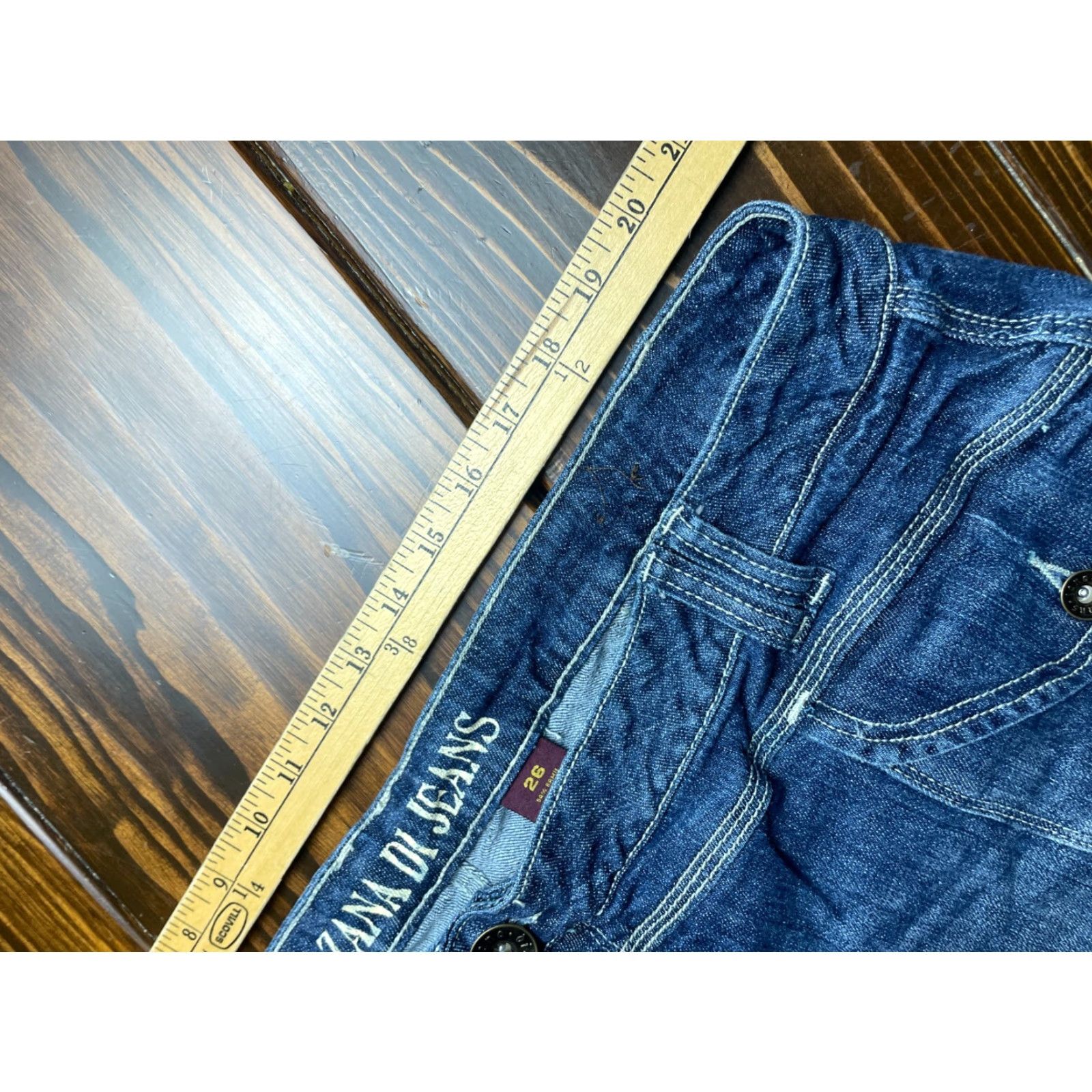 Denime ZANA DI JEANS Bermuda Shorts Women's Size 26 Blue Denim Pouch Pocket with Flap Bermuda Shorts Jeans Pouch Flap Blue Womens 26 Zana Di Jeans Size 26" / US 2 / IT 38 - 7 Thumbnail