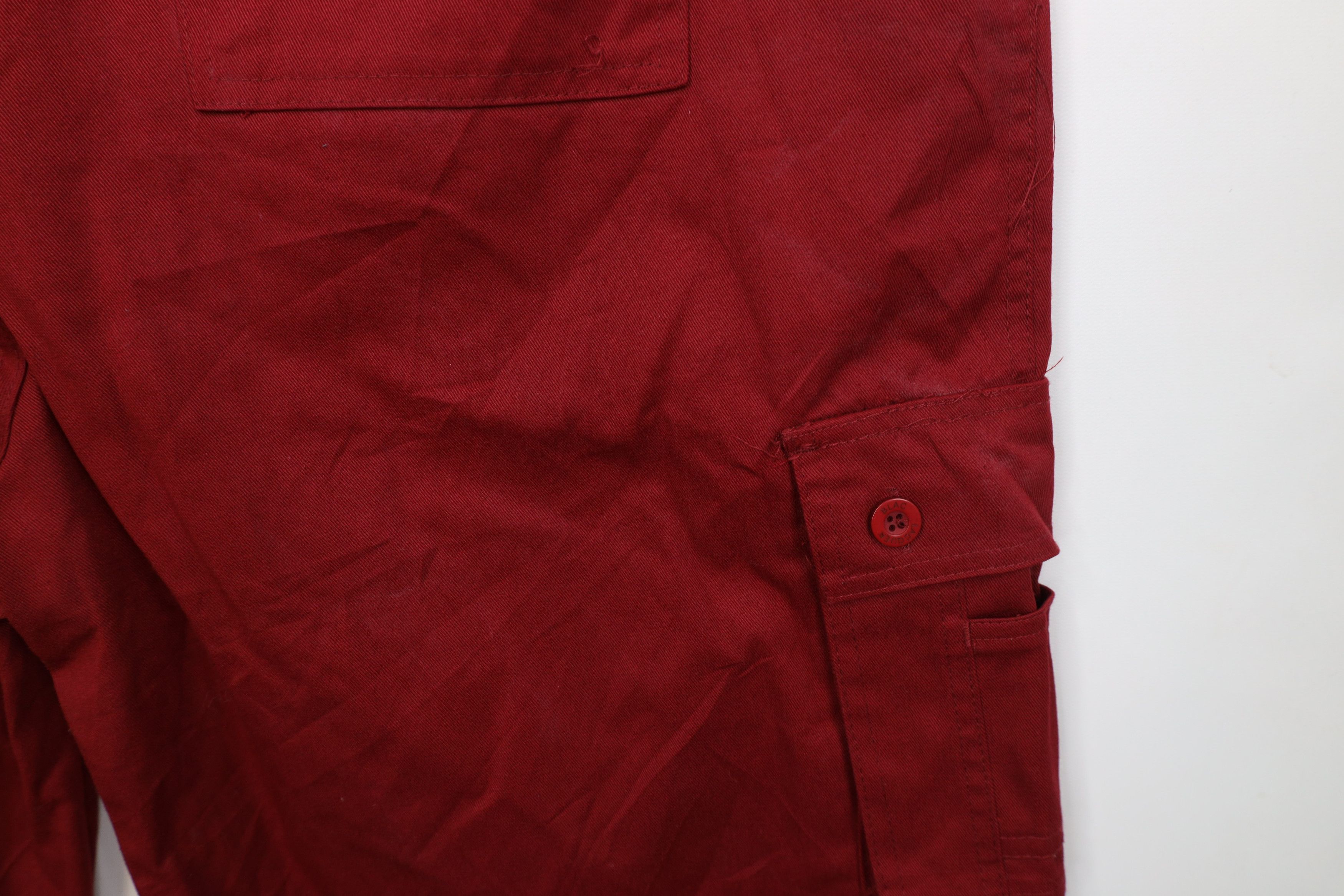 Vintage Vintage 90s Y2K Streetwear Baggy Loose Fit Cargo Shorts Red Size US 36 / EU 52 - 13 Thumbnail