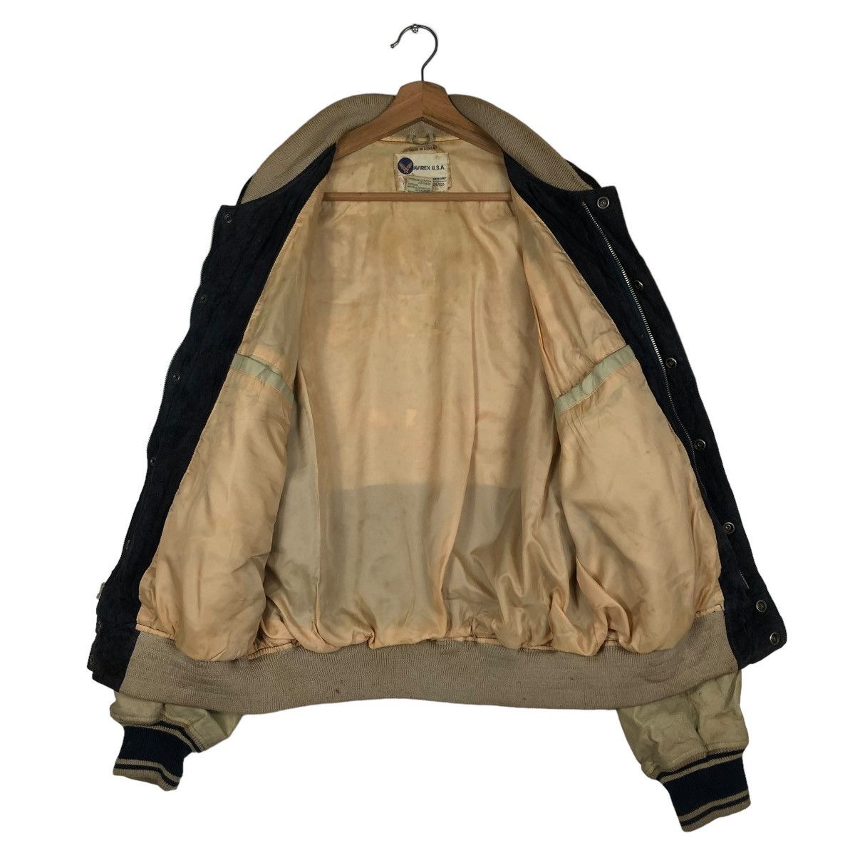 Avirex 🔥ARCHIVE VINTAGE LEATHER JACKET AVIREX USA VARSITY BIG LOGO Size US M / EU 48-50 / 2 - 15 Thumbnail