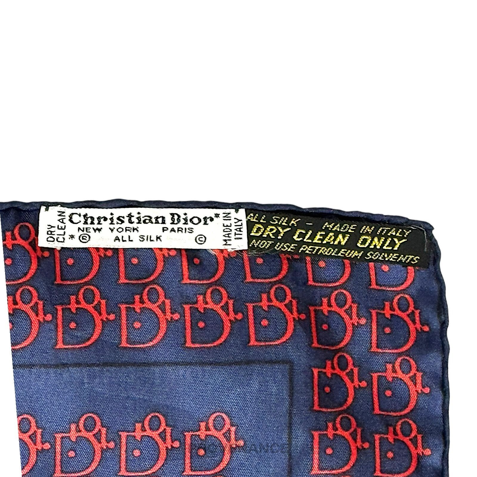 Dior 🔴 Christian Dior Trotter Monogram Silk Scarf - Navy Red Size ONE SIZE - 7 Thumbnail