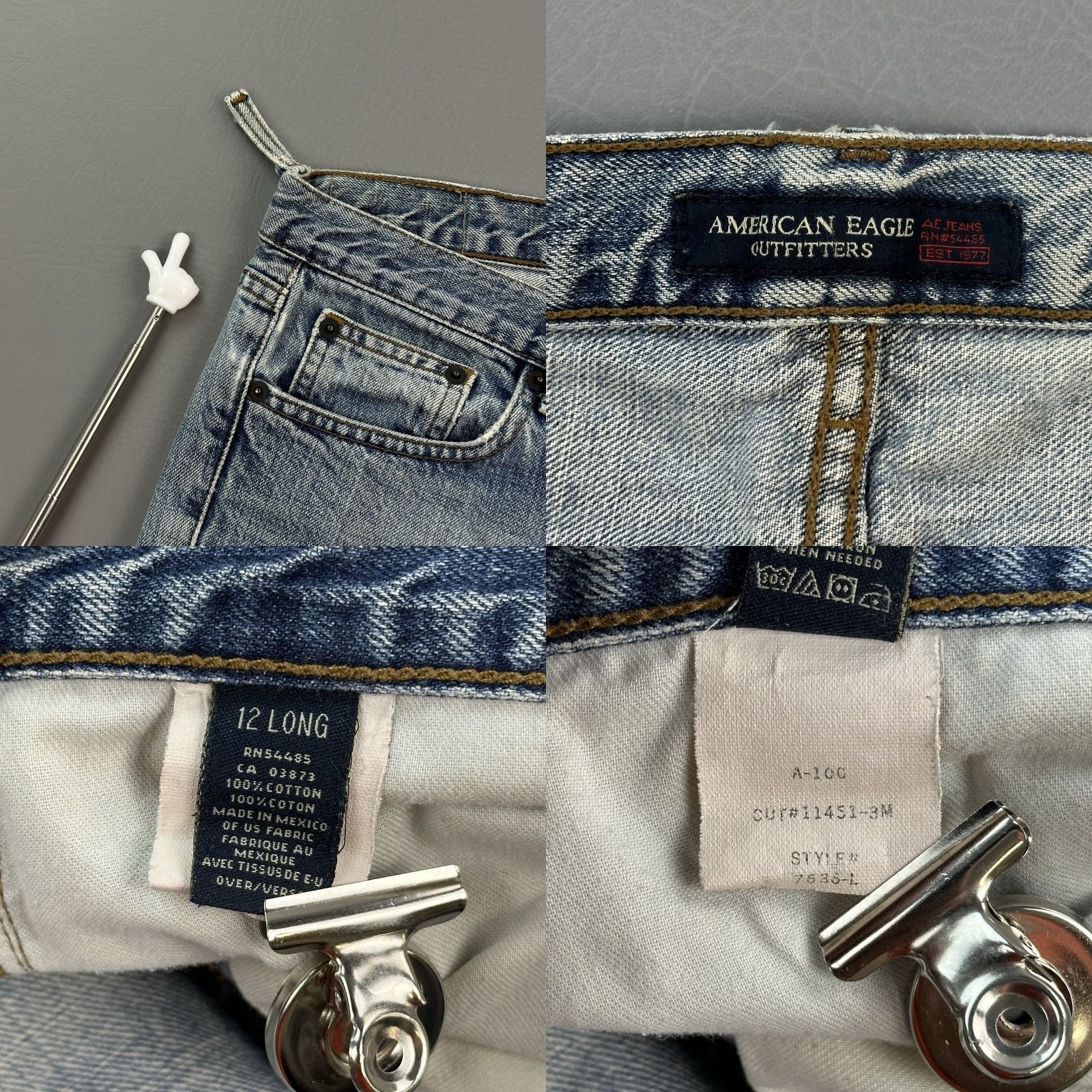 American Eagle Outfitters VINTAGE American Eagle Jeans Women's 12 Long 36x34 Blue Bootcut Distressed Y2K Size 34" / US 12 / IT 48 - 8 Thumbnail