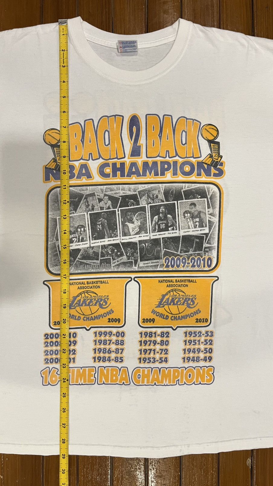 NBA Vintage 2010 NBA LA Lakers Champions T-Shirt Size US XL / EU 56 / 4 - 12 Thumbnail