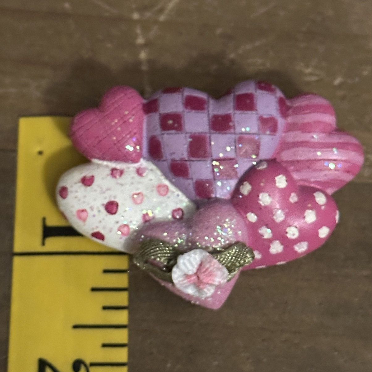 Vintage Vintage Valentines pink hearts brooch Size ONE SIZE - 2 Thumbnail