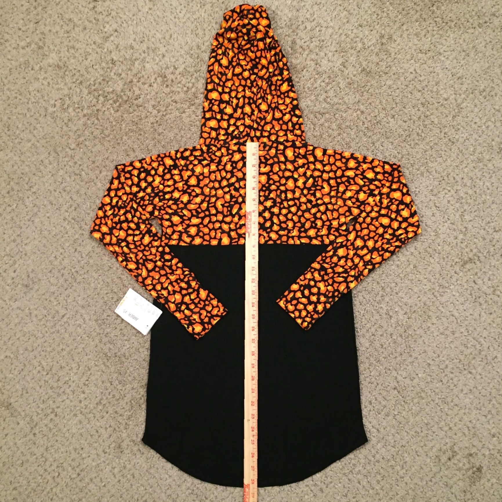 Vintage LuLaRoe Hoodie Womens XS Black Orange Animal Print New Size XS / US 0-2 / IT 36-38 - 6 Thumbnail