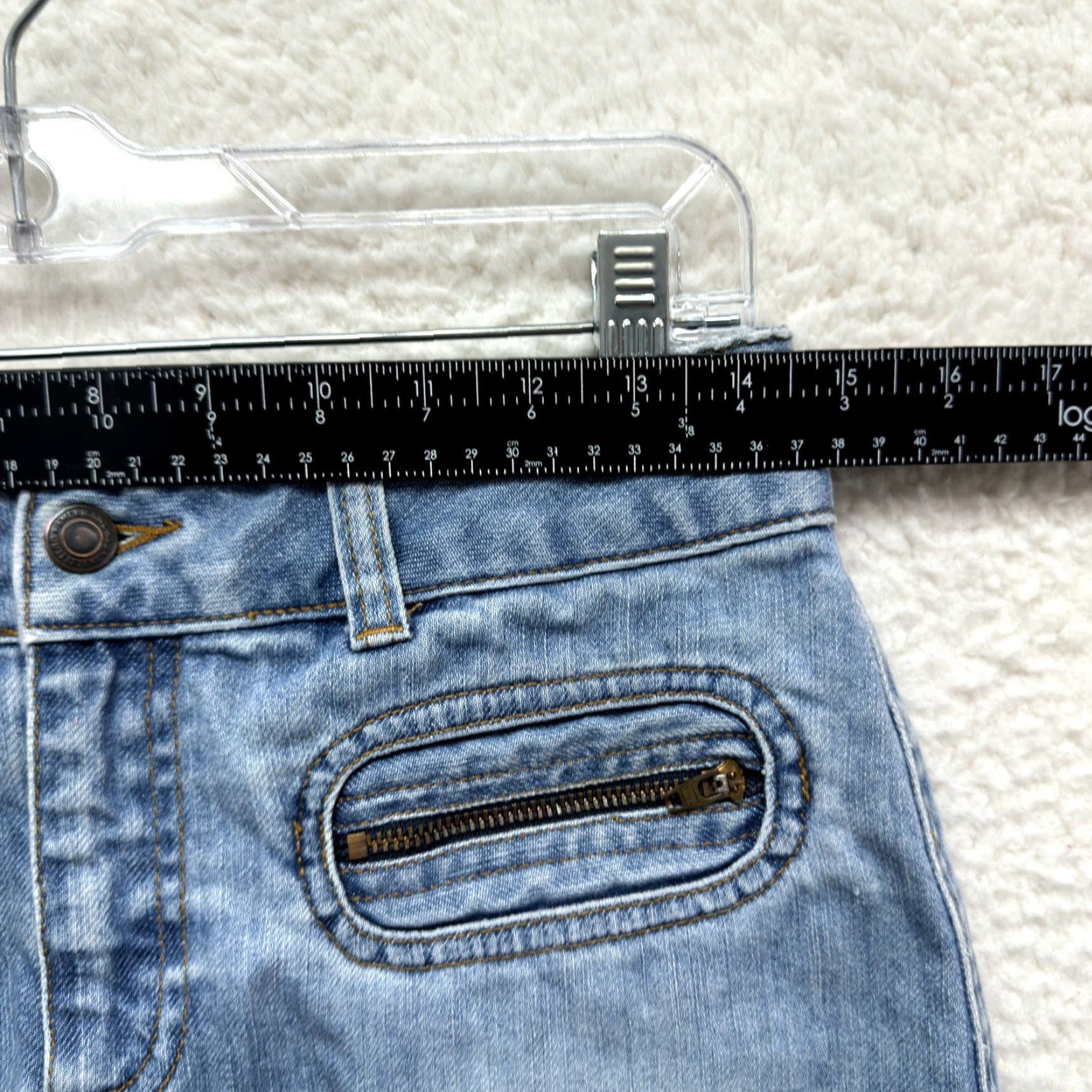 American Eagle Outfitters Y2K Vintage Demin Mini Skirt 6 27 Medium Low Rise Jean Fairy Cyber Grunge Womens Jeans Skirt Size 32" / US 10 / IT 46 - 5 Thumbnail