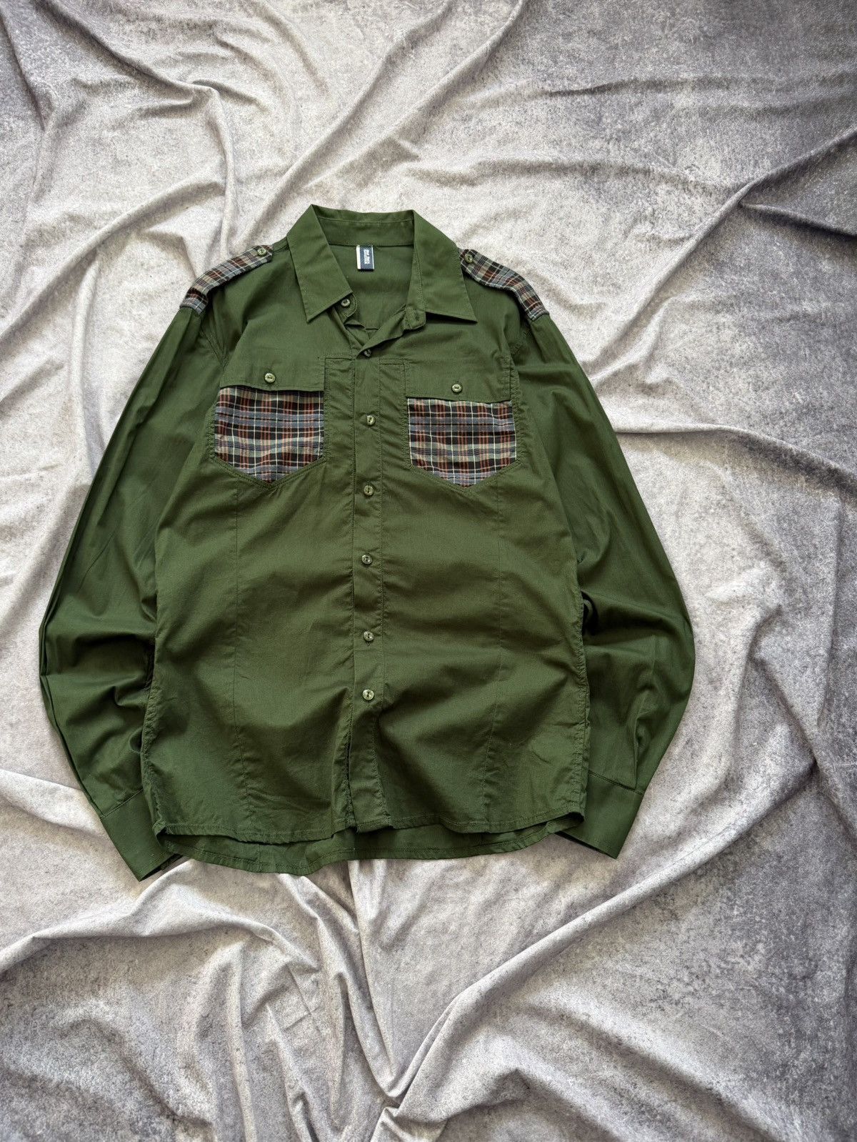 Jean Paul Gaultier 00S Jean Paul Gaultier Green Military Style Shirt Jacket Size US M / EU 48-50 / 2 - 2 Thumbnail