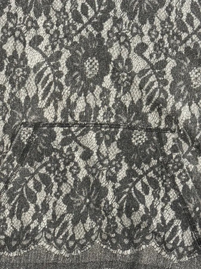 Dolce & Gabbana 2010s Dolce & Gabbana Grey Lace Pattern Wool Hoodie Size US M / EU 48-50 / 2 - 8 Thumbnail