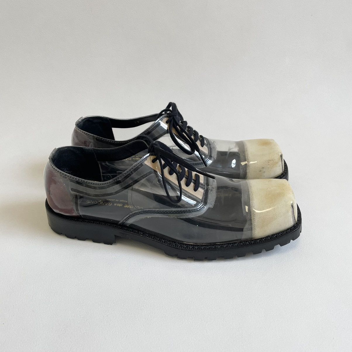 Comme des Garcons A/W 2002 Square Toe PVC Oxford Shoes Size US 8 / IT 38 - 15 Thumbnail