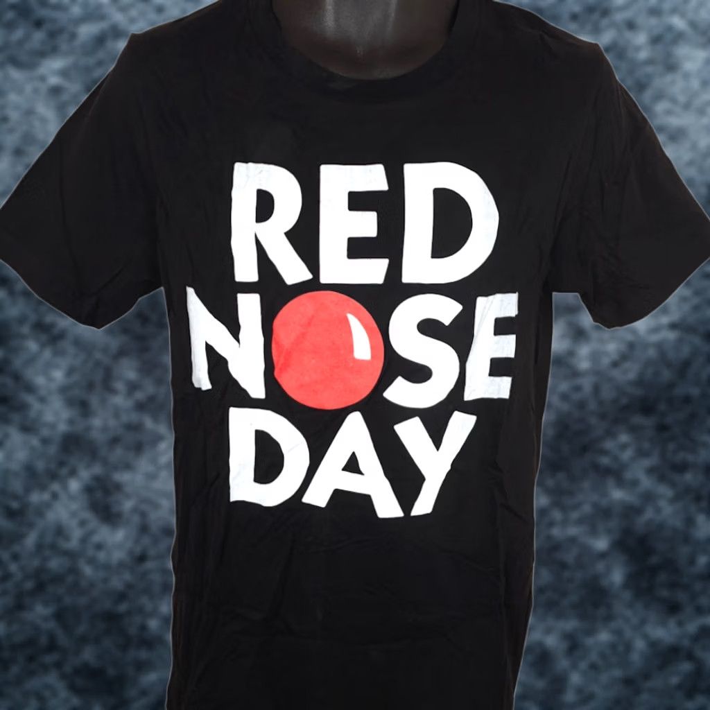 Vintage Red Nose Day Mens Size Medium Black Charity Comic Relief Clown Save The Children Shirt Mens Black 2010s Size US M / EU 48-50 / 2 - 1 Thumbnail
