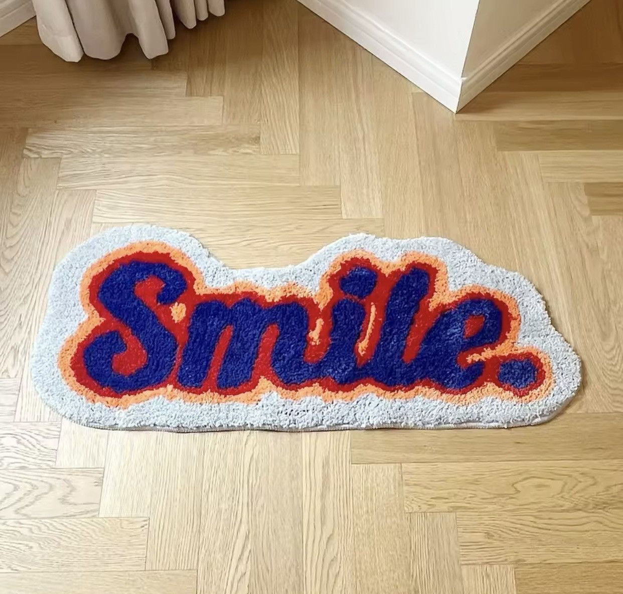 Japanese Brand Letter Element Smile Flocking Rug Size ONE SIZE - 2 Thumbnail