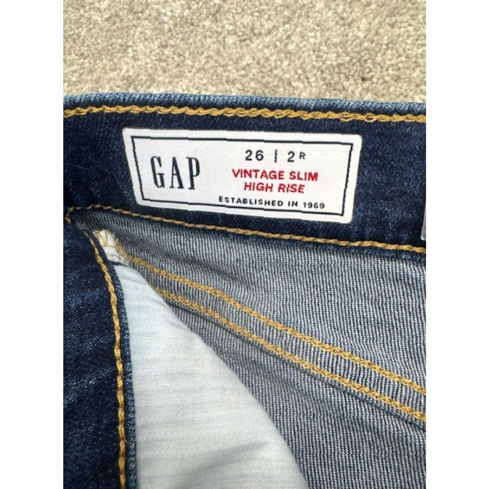 Gap VINTAGE Gap Jeans Womens 26x26.5 Blue Denim Slim High Rise Unhemmed NEW 6321 Size 26" / US 2 / IT 38 - 5 Thumbnail