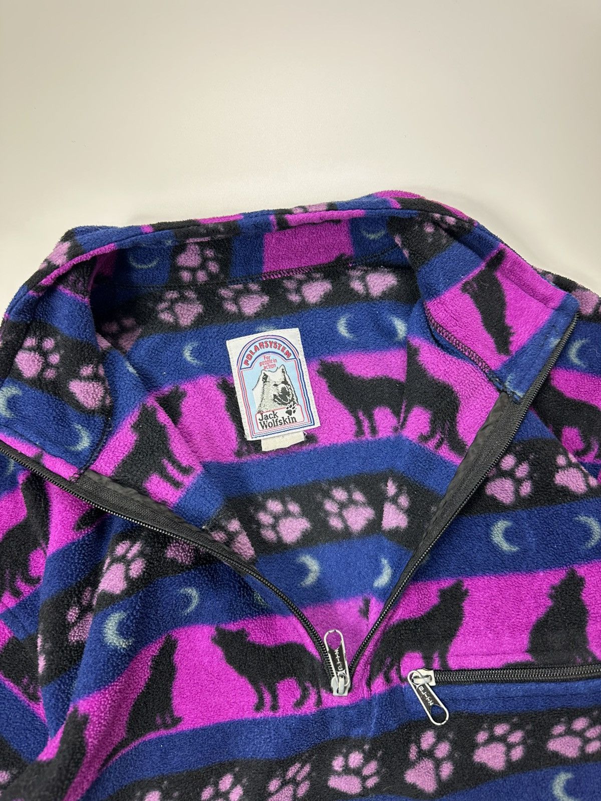 Jack Wolfskin 90's Jack Wolfskin Fleece Half-Zip Jacket Wolf Monogram Size US L / EU 52-54 / 3 - 9 Thumbnail