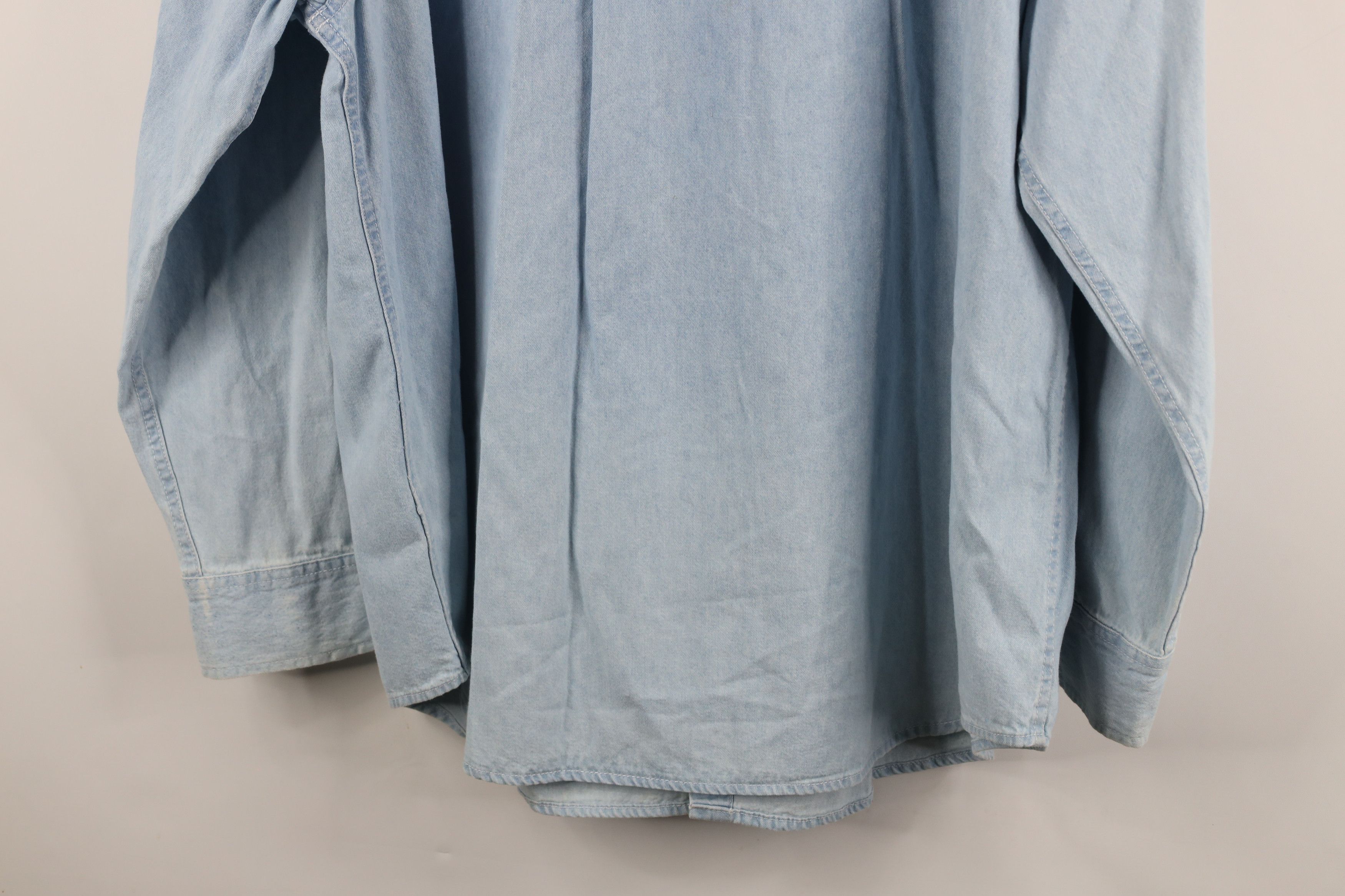 Vintage Vintage 90s Streetwear Denim Jean Button Down Shirt Blue Size US XL / EU 56 / 4 - 15 Thumbnail
