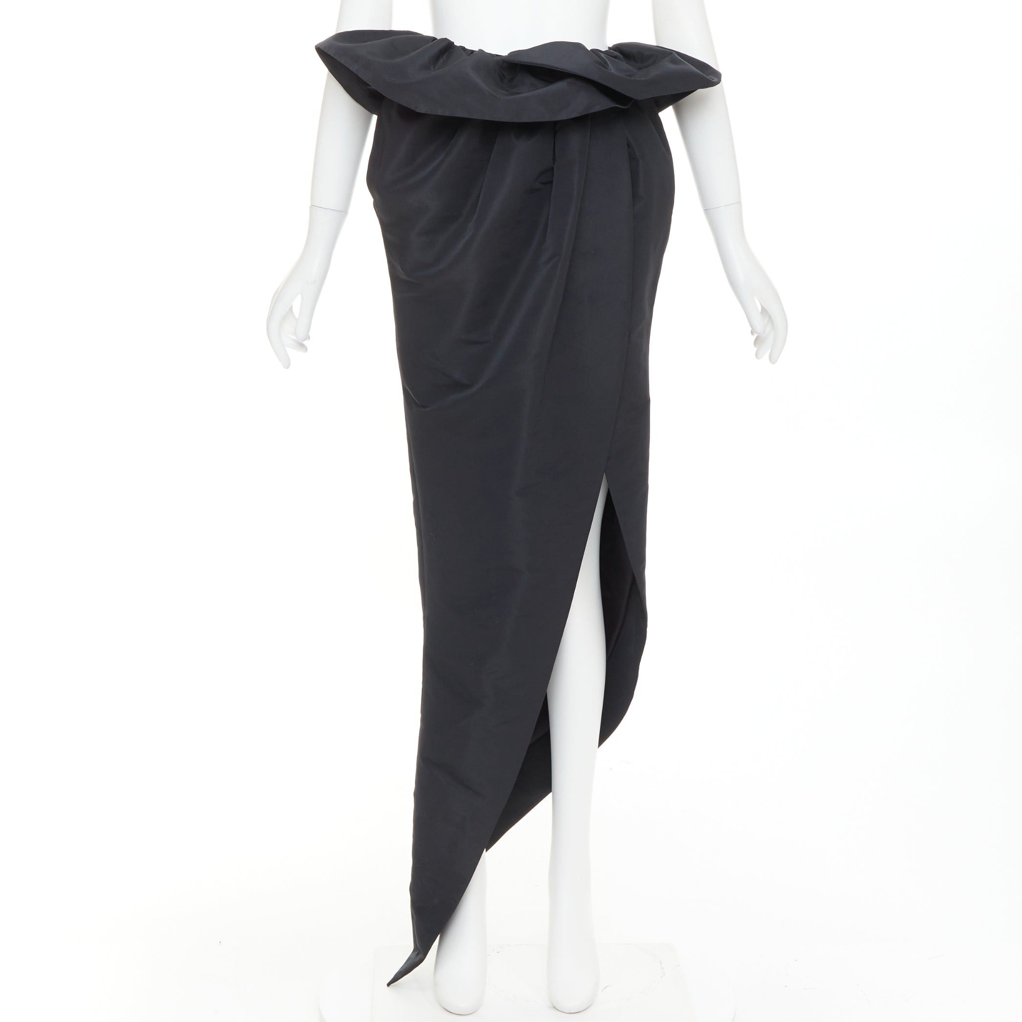 Alexandre Vauthier ALEXANDRE VAUTHIER COUTURE black taffeta voluminous peplum side split skirt Size 25" / US 0 / IT 36 - 1 Thumbnail