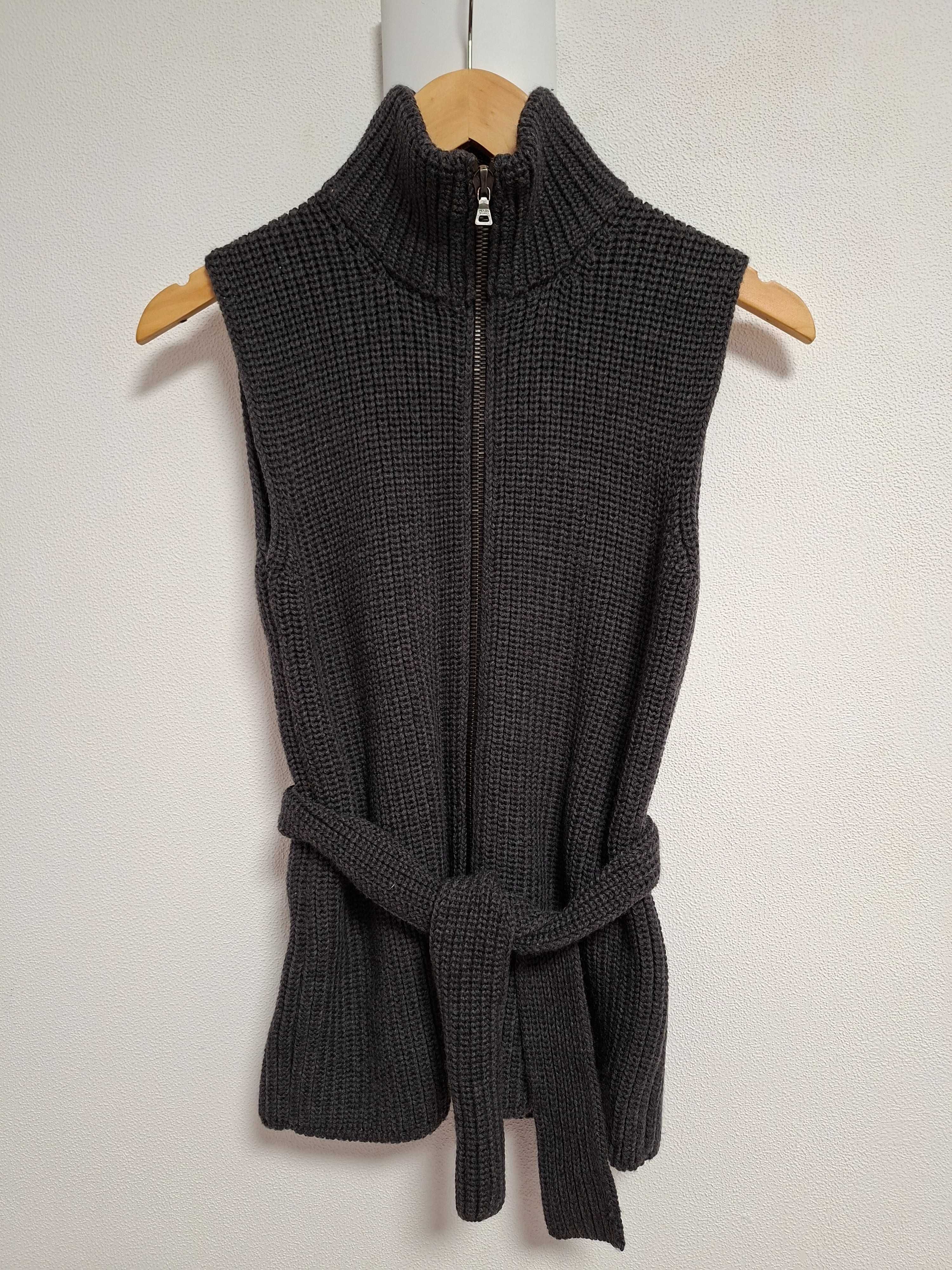 Prada Vintage Prada Wool Belted Zip Vest Size M / US 6-8 / IT 42-44 - 1 Thumbnail