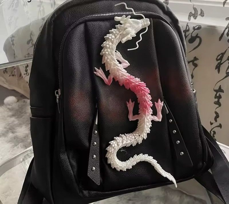 Japanese Brand Gothic Lolita Punk Dragon Student Y2k HandBag Backpack Size ONE SIZE - 3 Thumbnail