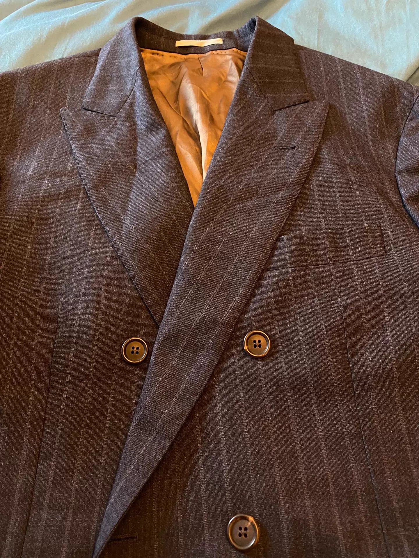 Brunello Cucinelli BRUNELLO CUCINELLI Double-Breasted Wool-Blend Blazer Size 50R - 5 Thumbnail