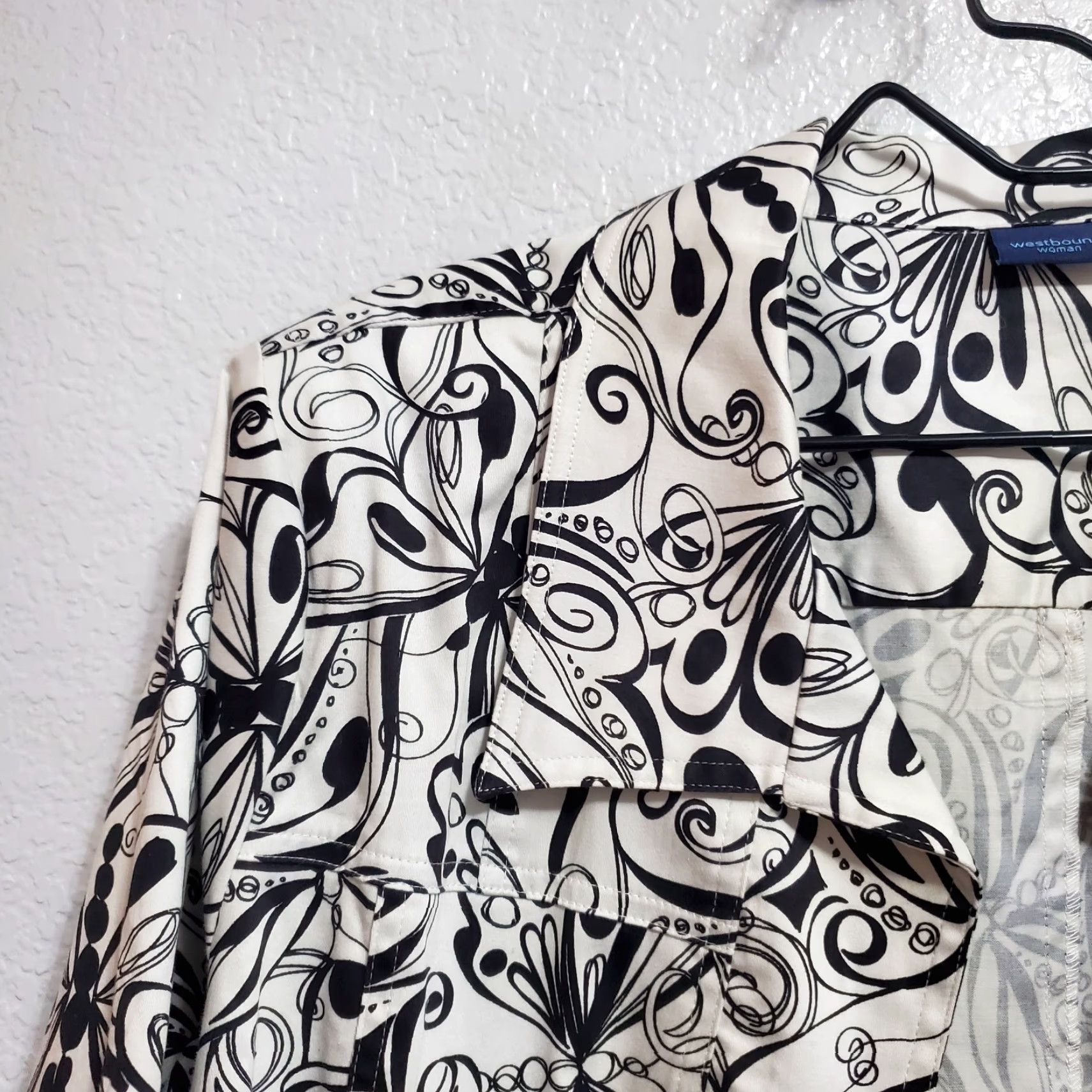 Vintage VINTAGE Westbound Jacket Women 3X White Black Butterfly 3/4 Sleeve Open Front Blazer Size XXL / US 16-18 / IT 52-54 - 6 Thumbnail