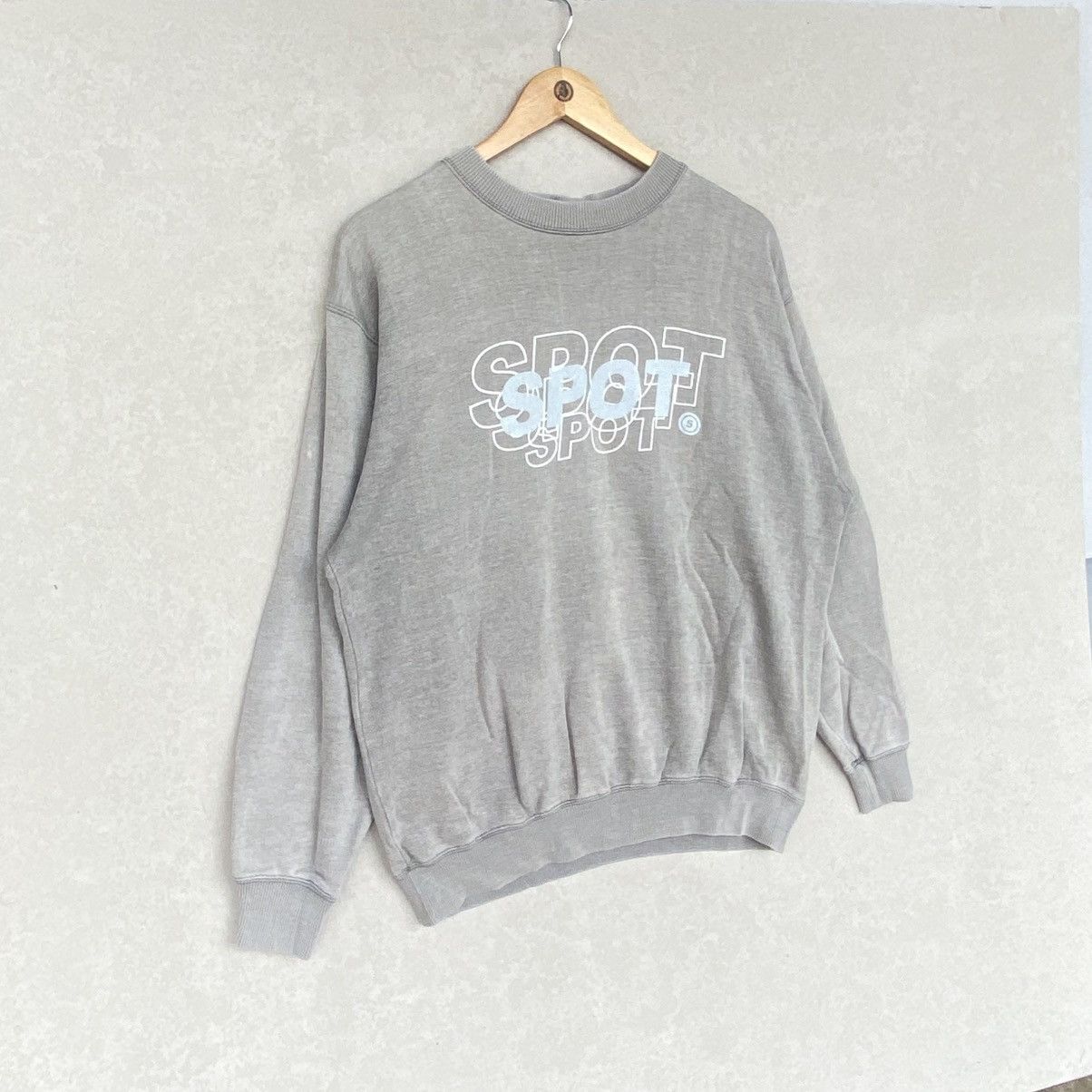 Vintage Spot Printed Crewneck Sweatshirt Gray Color Size L