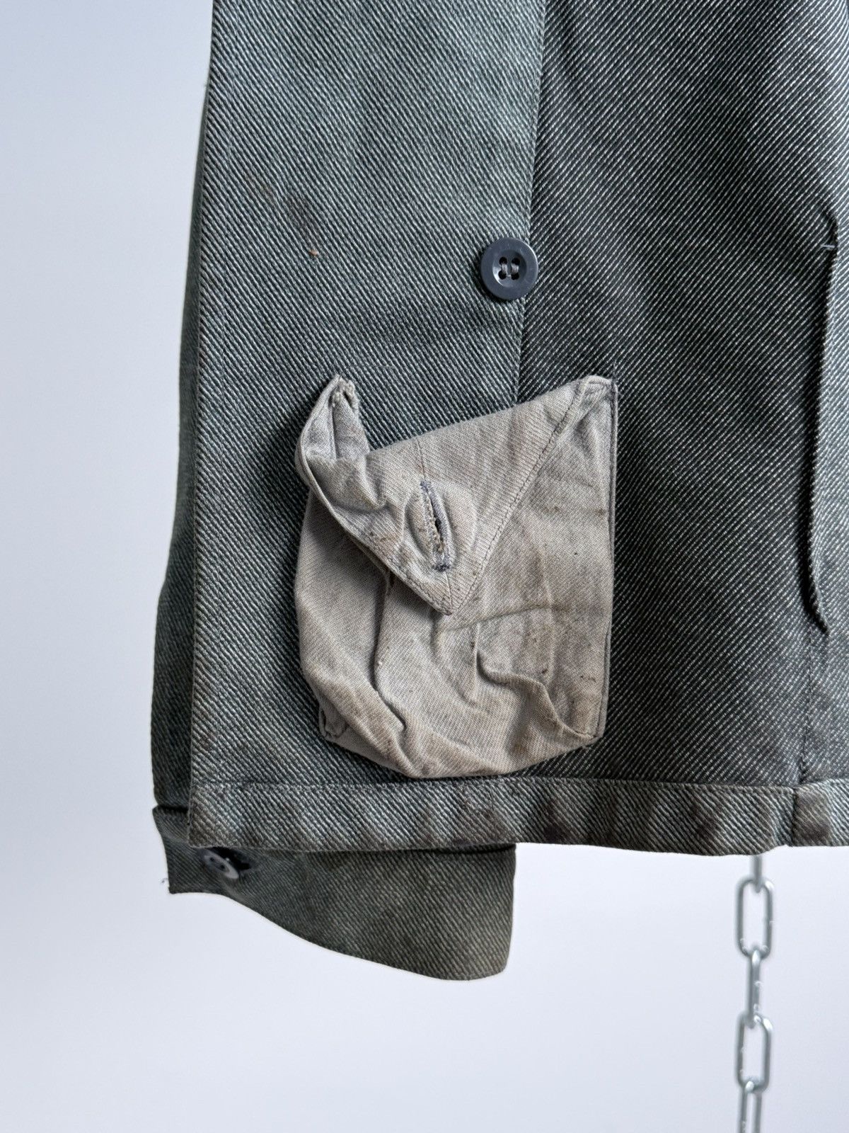 Le Laboureur Vintage 80s Swiss Thrashed Military Work Jacket Size US XL / EU 56 / 4 - 12 Thumbnail