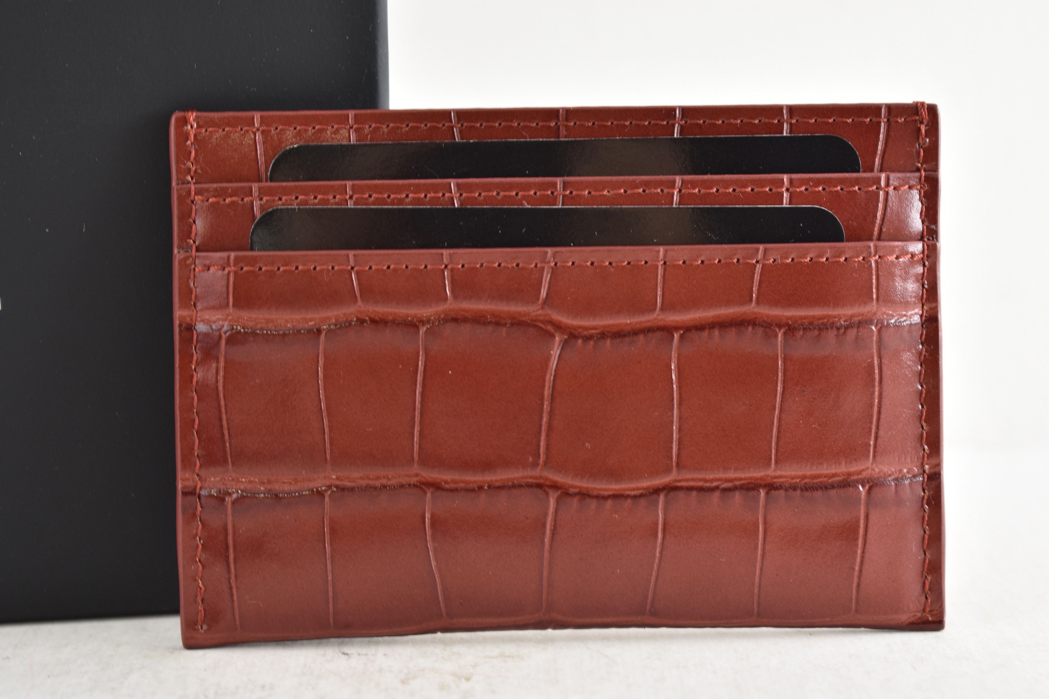 Chanel 26S Burgundy Crocodile Embossed Credit Card Holder Wallet Size ONE SIZE - 9 Thumbnail