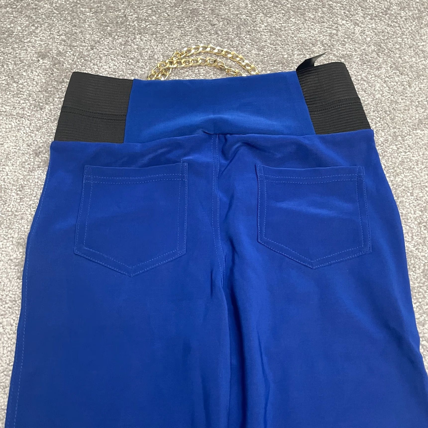 Vintage C-Mode Ankle Pants Womens 26x27 Blue High Rise Pull On NWT Stretch Knit 26 in Waist Regular Leg Style: Tapered Size 26" / US 2 / IT 38 - 4 Thumbnail