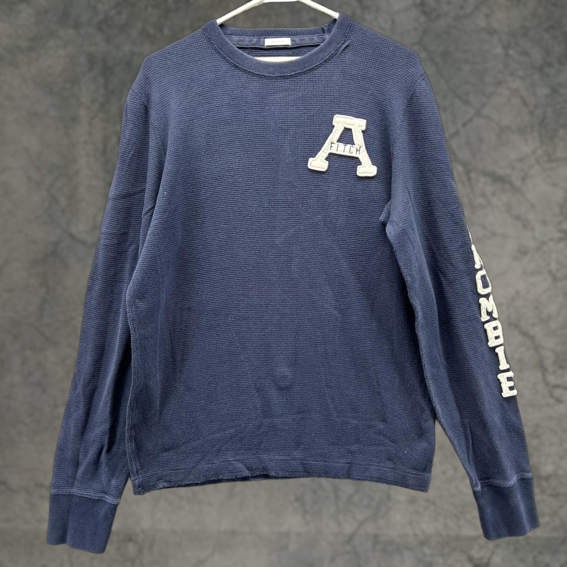 Abercrombie & Fitch Abercrombie & Fitch Shirt Mens L Blue Thermal Muscle A Logo Long Sleeve Size US L / EU 52-54 / 3 - 1 Thumbnail