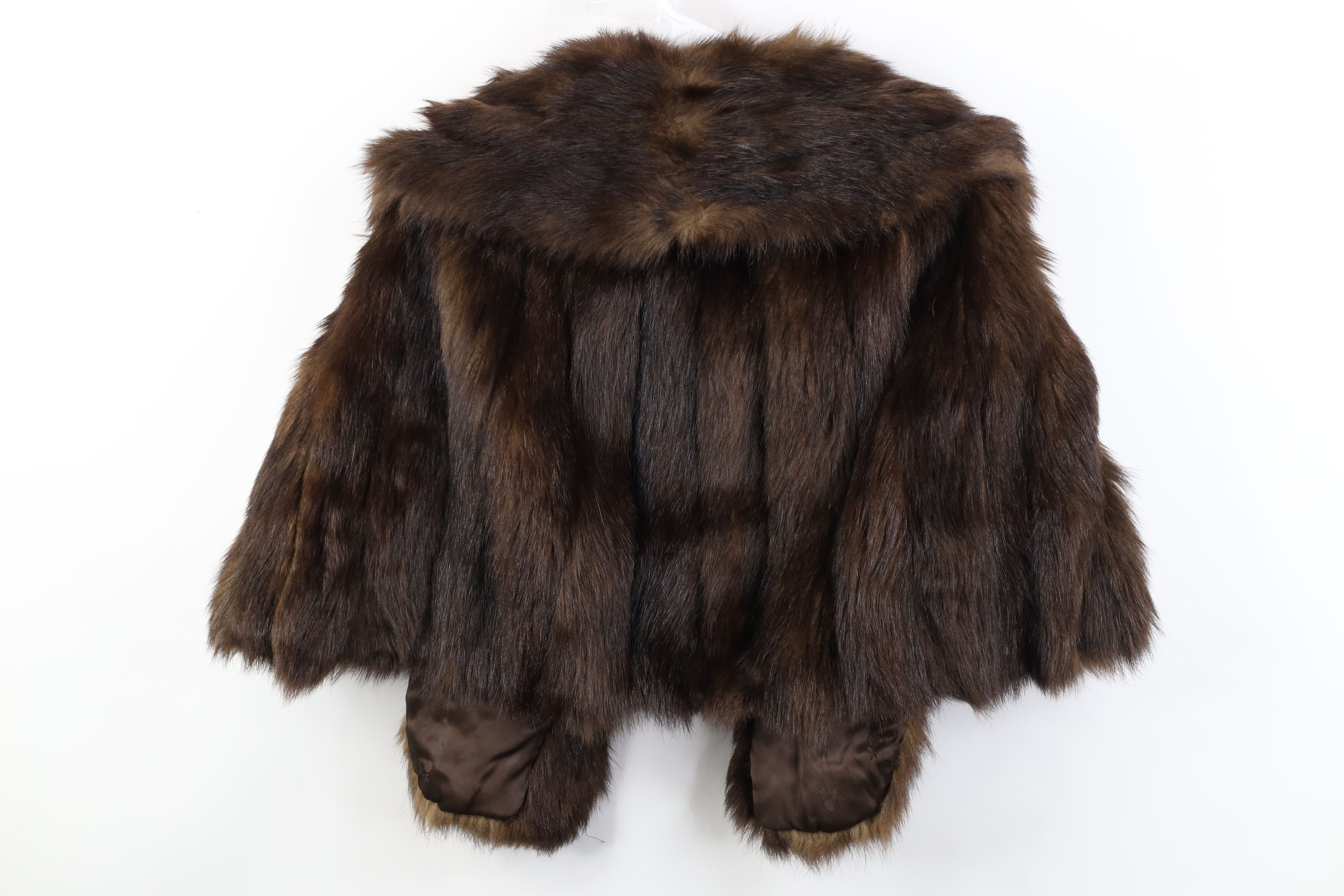 Vintage Vintage 50s 60s Fur Shoulder Cape Poncho Jacket Brown USA Size ONE SIZE - 9 Thumbnail