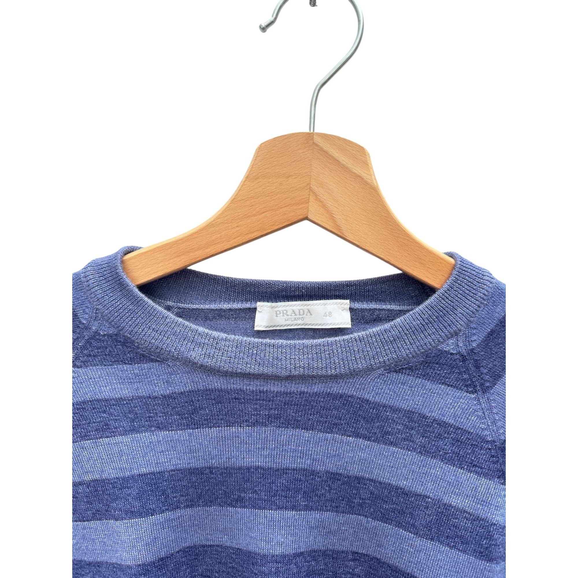 Prada Purple & Navy Striped Sweater Size US M / EU 48-50 / 2 - 2 Thumbnail