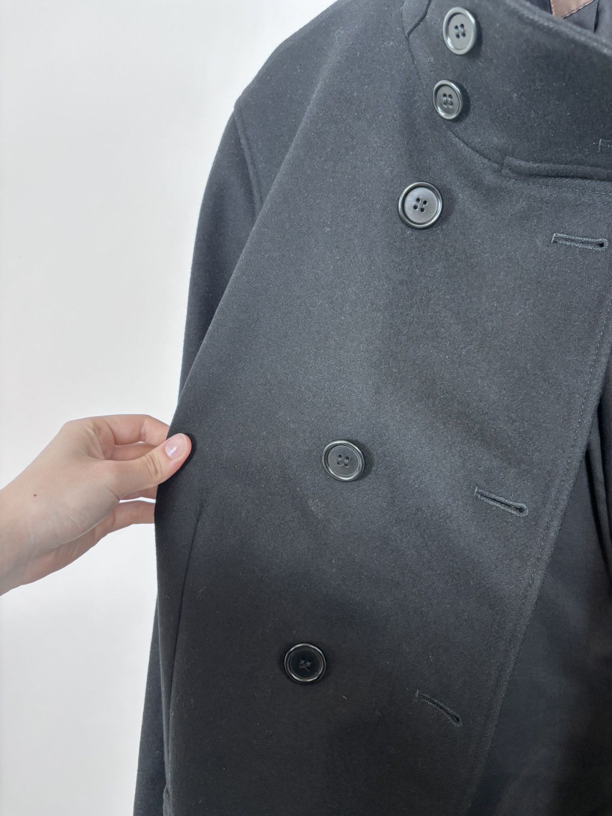 Reiss Reiss Men’s Black Wool Blend Stand Collar Coat Size US L / EU 52-54 / 3 - 15 Thumbnail
