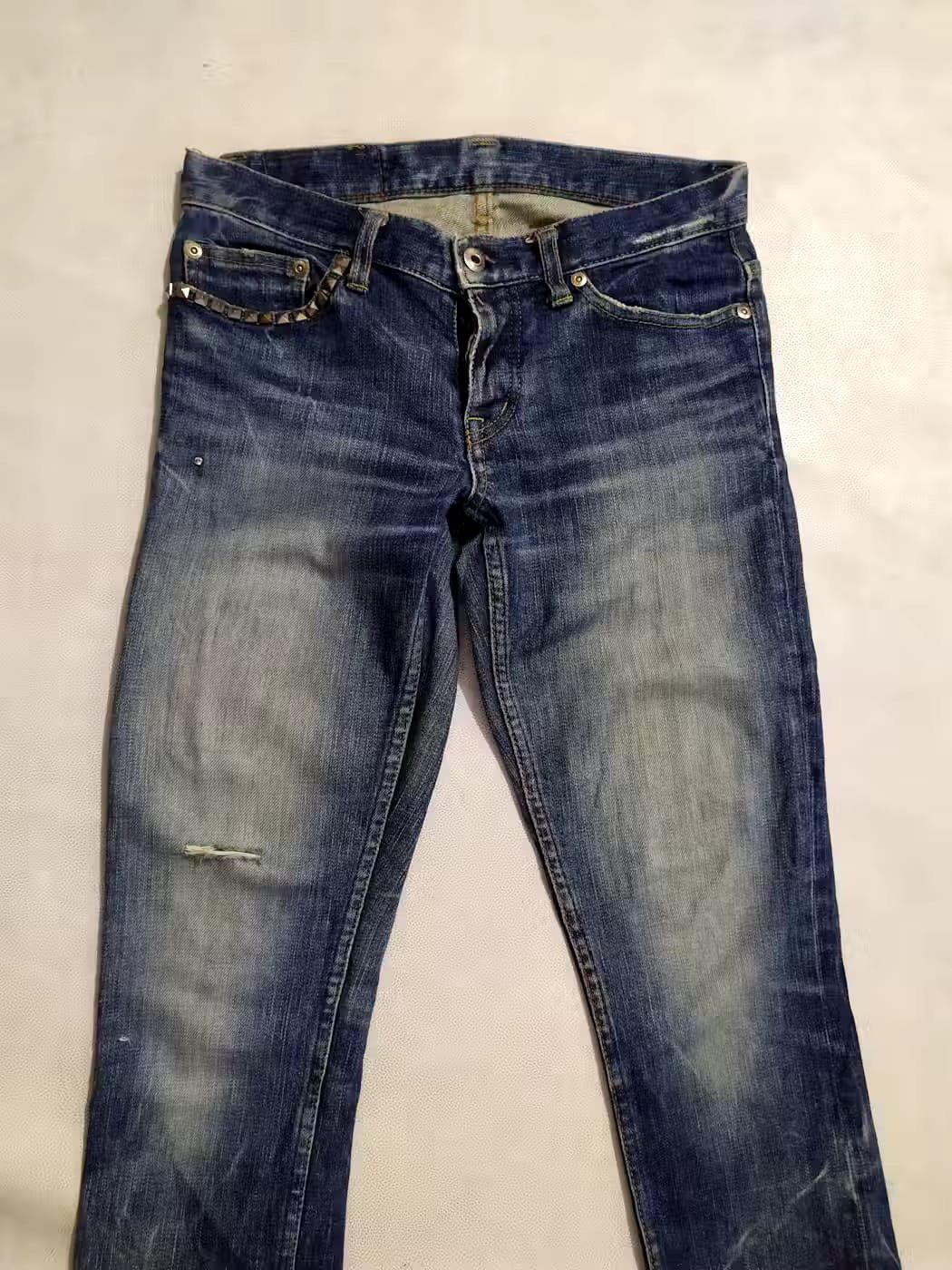 Hysteric Glamour Hysteric Glamour Distressed Studded Flare Low Rise Jeans Size 28" / US 6 / IT 42 - 2 Thumbnail