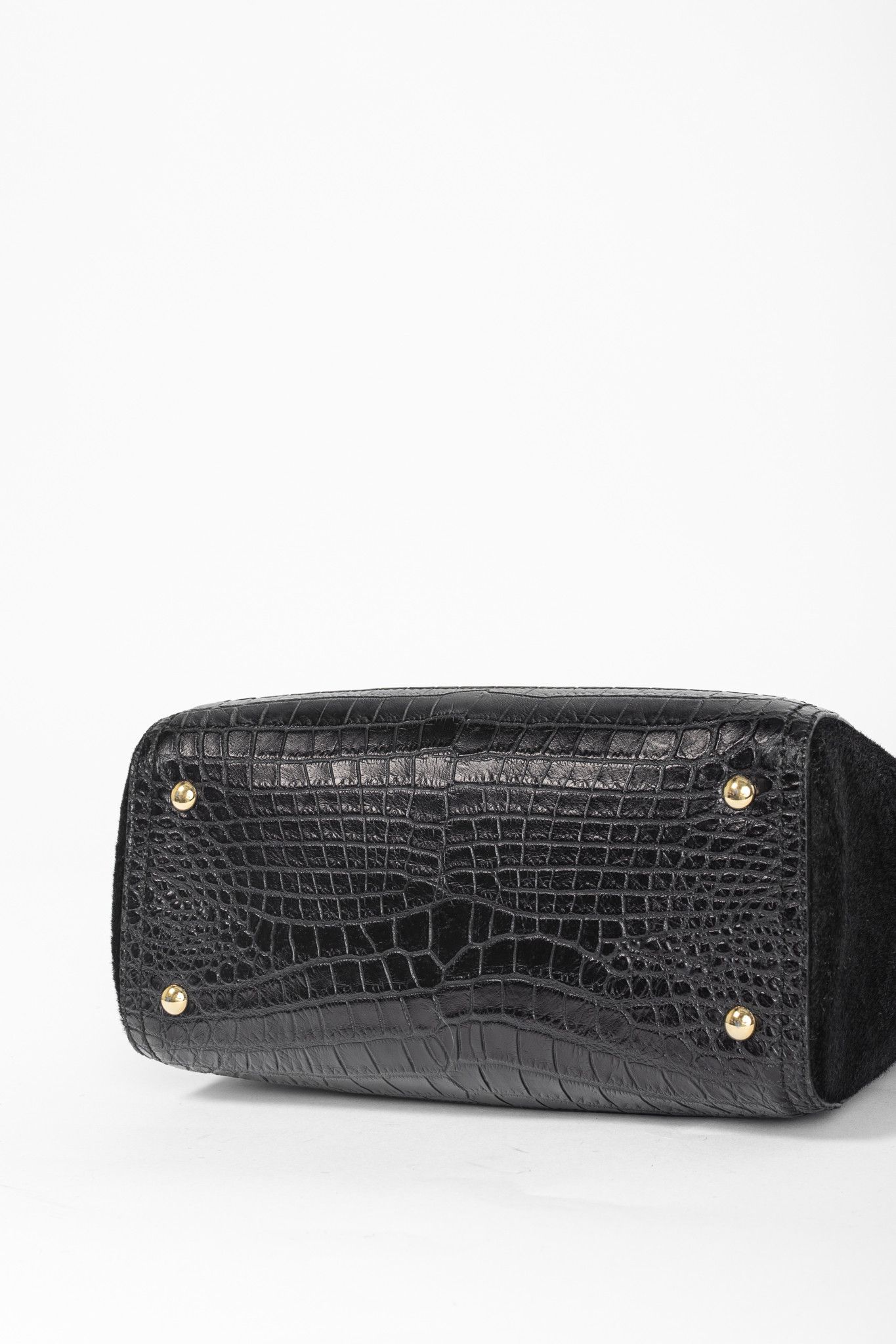 Salvatore Ferragamo Salvatore Ferragamo Gancini Black Leather & Calf Hair Tote Size ONE SIZE - 5 Thumbnail
