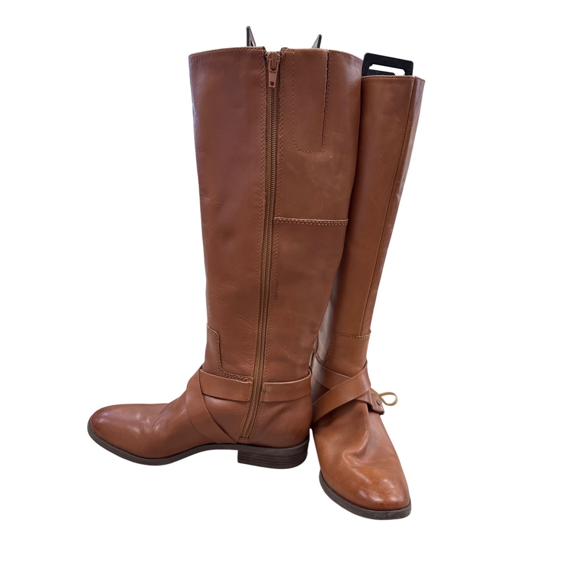 Nine West Nine West Womens Brown Knee-High Riding Leather Boots 6.5M S Size US 6.5 / IT 36.5 - 3 Thumbnail