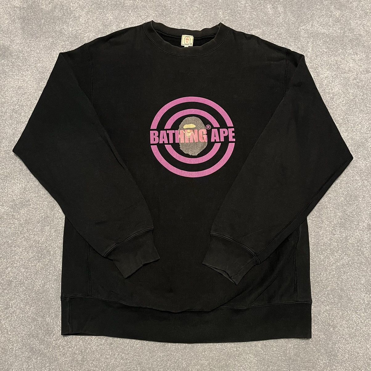 image of A Bathing Ape Bape The Circle Is Now Complete Crewneck in Black Purple, Men's (Size Large)
