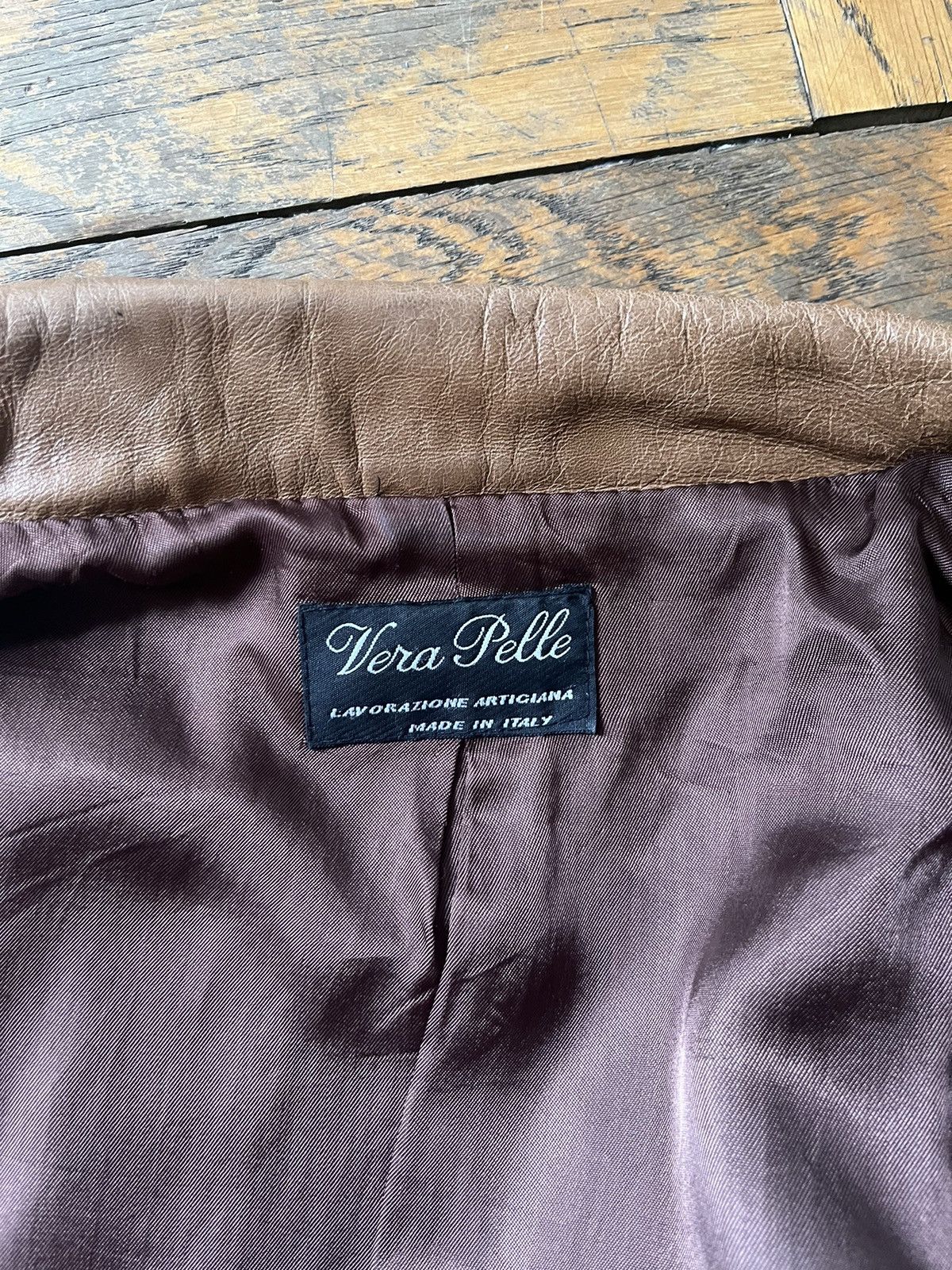 Genuine Leather × Vintage Made in Italy Leather Jacket 70s Size US L / EU 52-54 / 3 - 3 Thumbnail