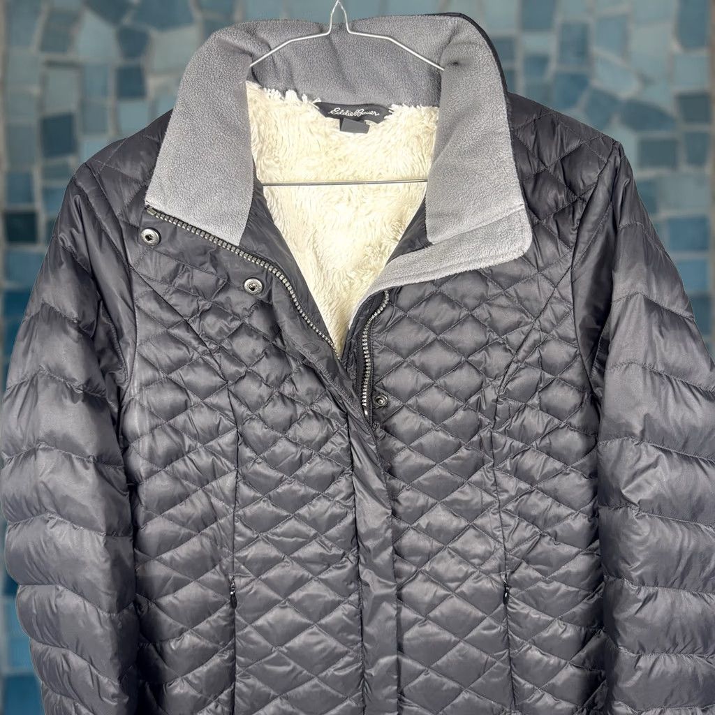 Eddie Bauer Eddie Bauer Down Jacket Womens S Long Quilted Puffer Coat Full Zip Faux Fur Black Modest Size S Womens Size S / US 4 / IT 40 - 1 Thumbnail