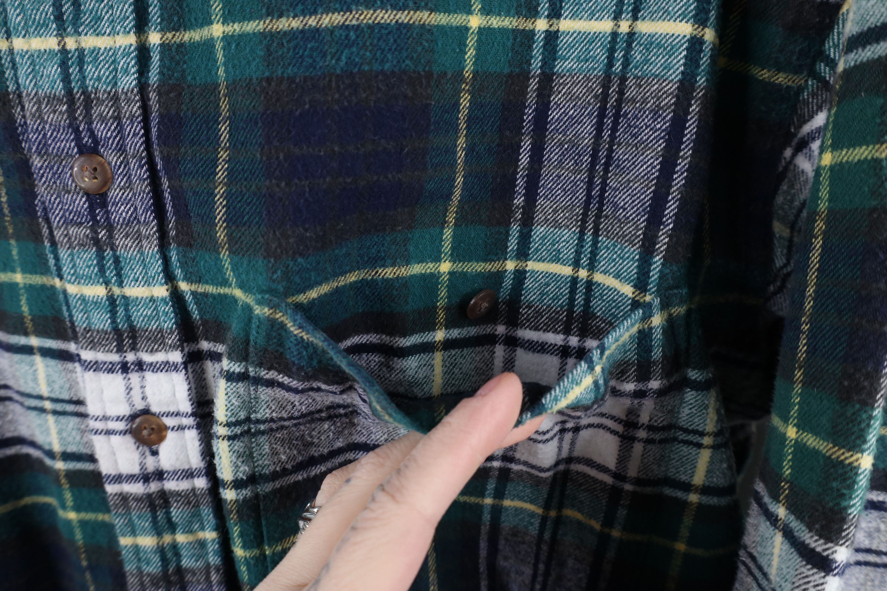 Lands' End × Vintage Vintage 90s Lands End Flannel Collared Button Down Shirt Size US L / EU 52-54 / 3 - 4 Thumbnail