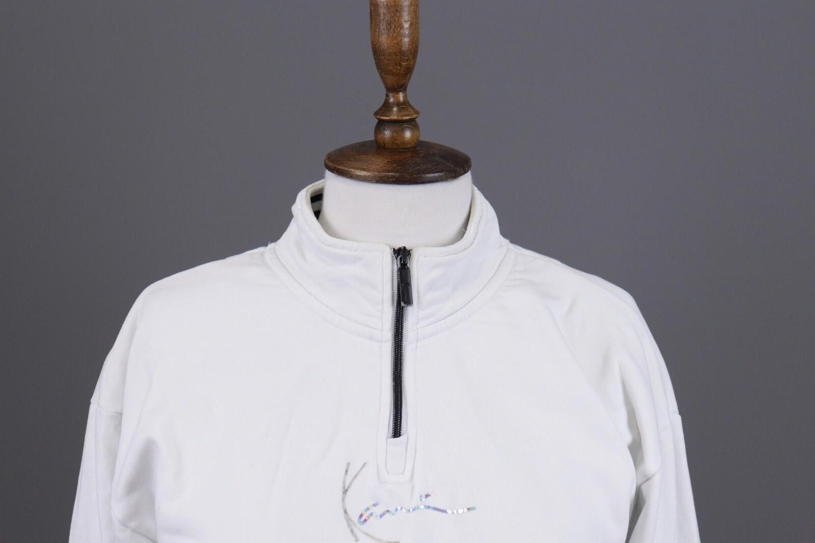 Karl Kani Karl Kani White 1/4 Zip Big Logo High Neck Sweater Size XS Size XS / US 0-2 / IT 36-38 - 2 Thumbnail