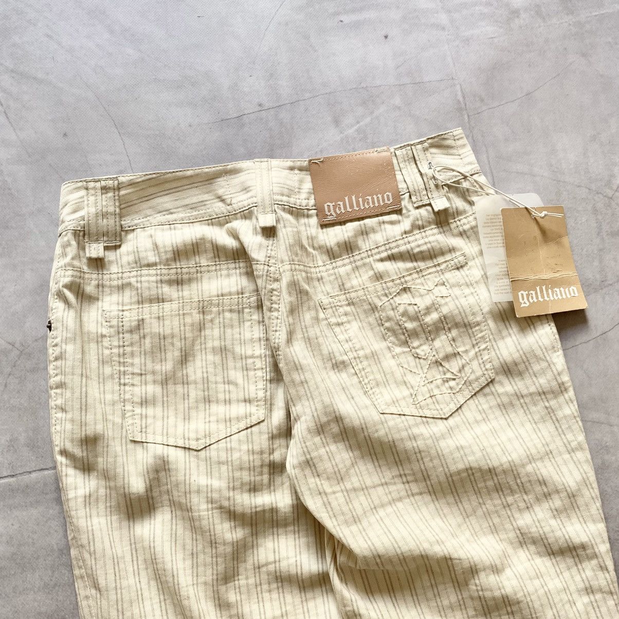 John Galliano NEW Galliano Big Logo Striped Pants Jeans Regular Y2K Size 27" / US 4 / IT 40 - 1 Thumbnail