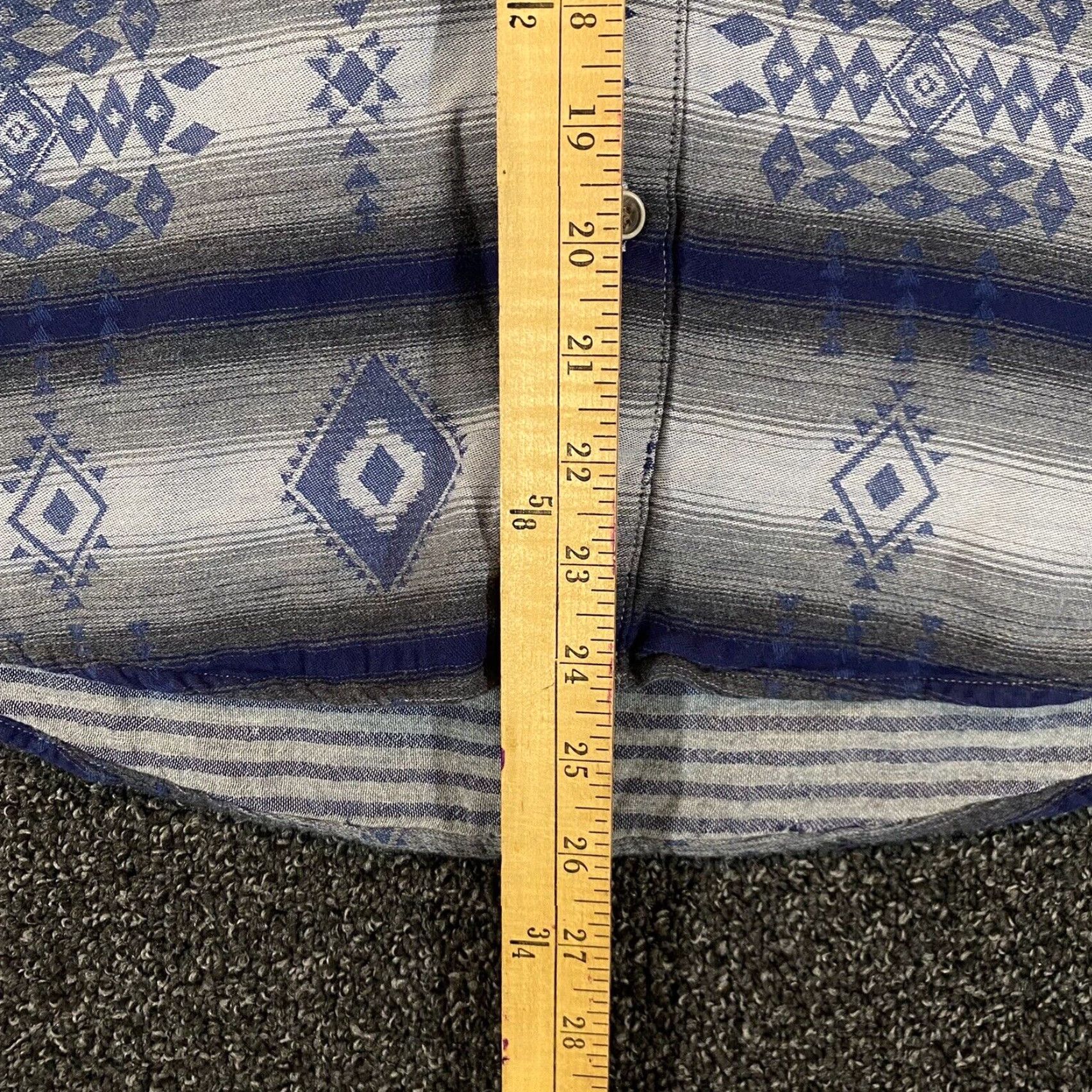 Carbon2Cobalt Carbon 2 Cobalt Shirt Mens Medium Aztec Southwestern Blue Gray Flannel Button Up Size US M / EU 48-50 / 2 - 6 Thumbnail
